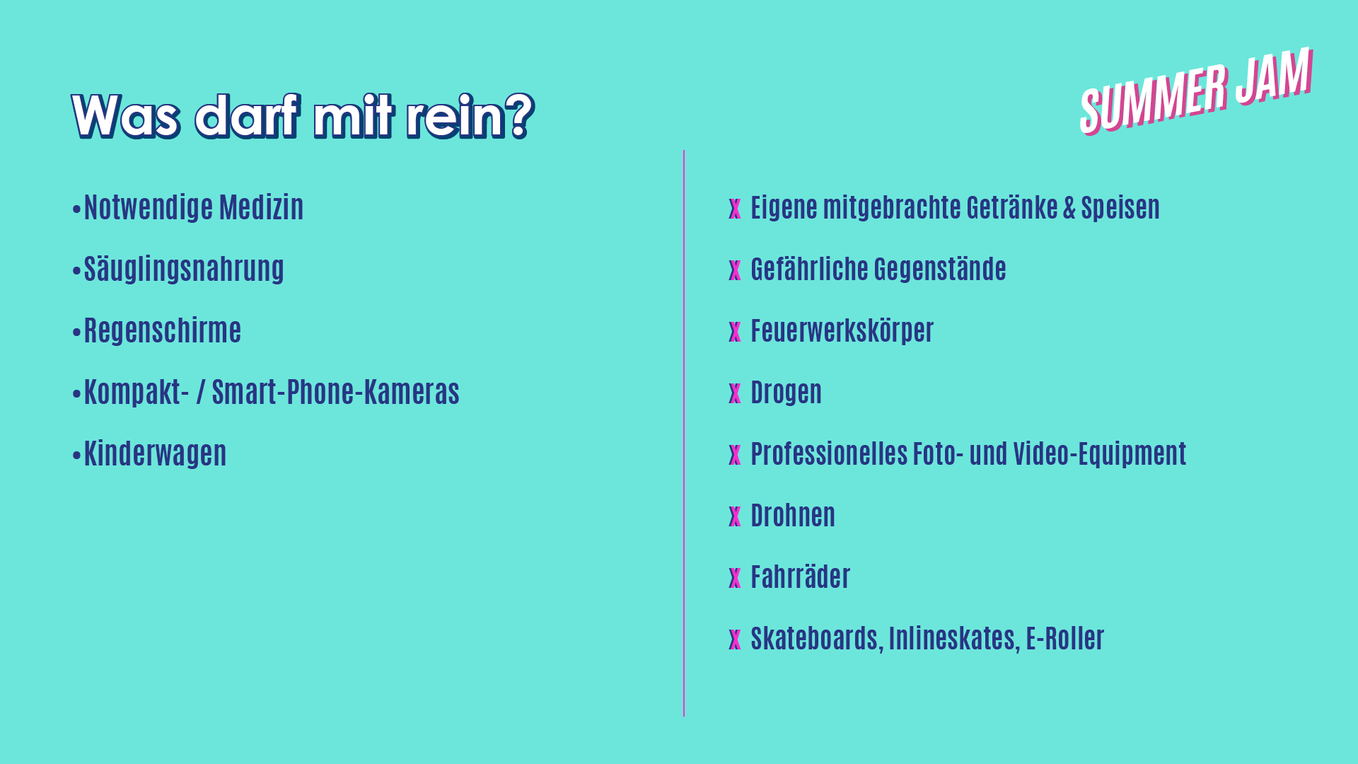Was darf mit rein?